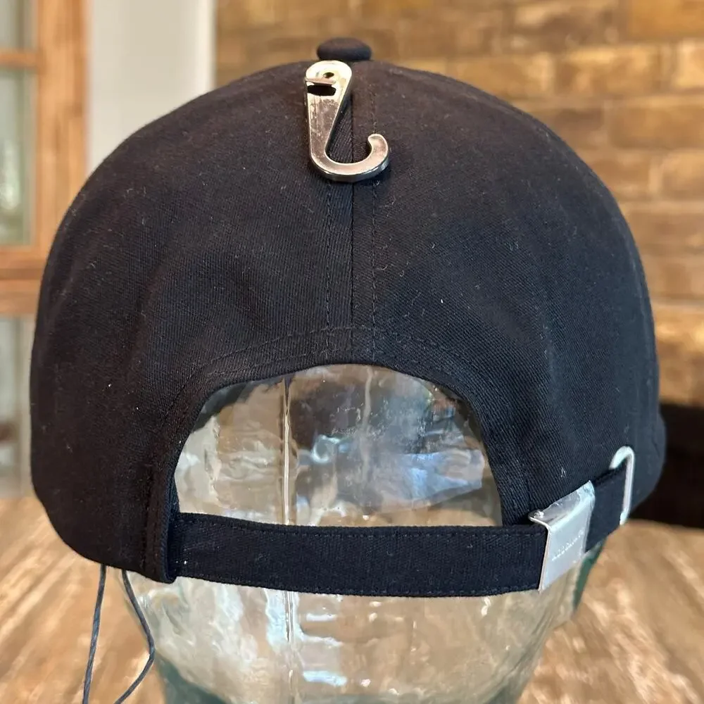 ALLSAINTS NWT Burman Logo Baseball Cap Hat Black Adjustable Strapback Monocolor